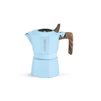 Гейзерна кавоварка з подвійним клапаном MHW-3BOMBER Double Valve Moka Pot 100 мл Блакитна 22271888 фото